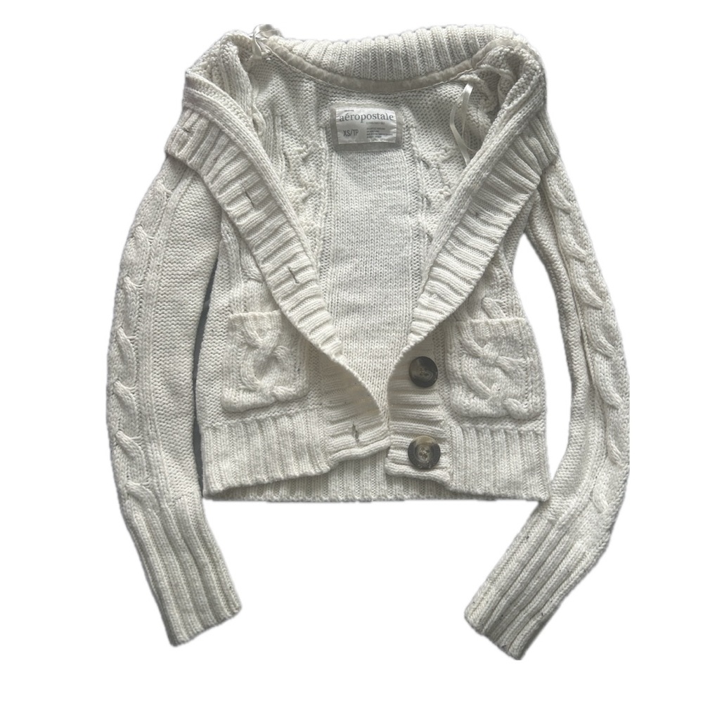 y2k vintage 2000s white cardigan button up ! size xs